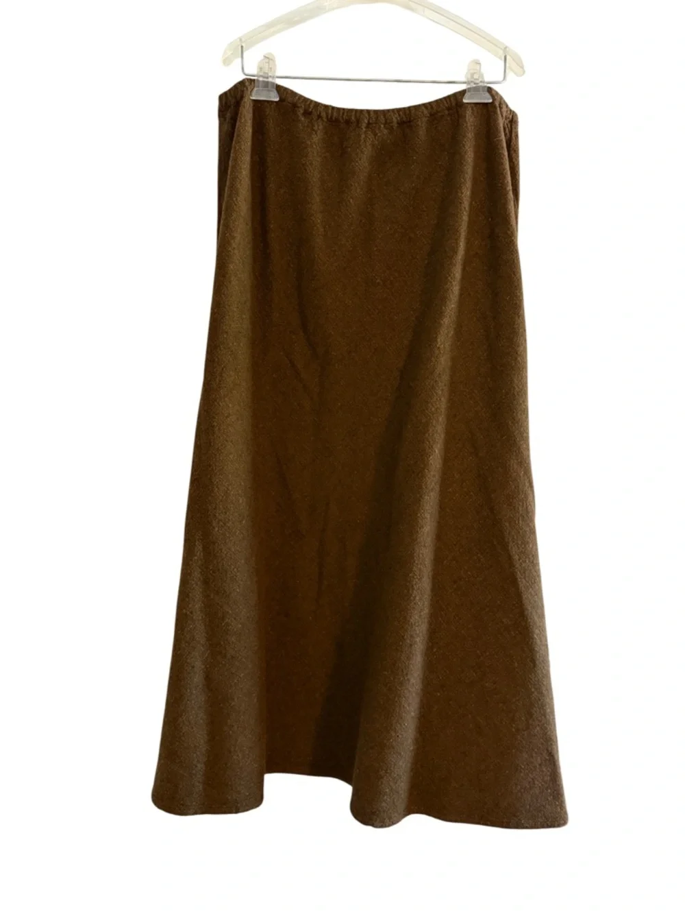 Vintage CP Shades Cotton Wool Flare Maxi Skirt Brown Rare Made in USA Size XL